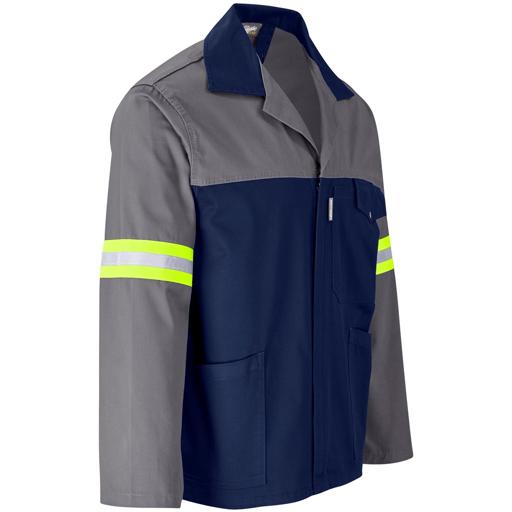 Site Premium Two-Tone Polycotton Jacket - Reflective Arms - Yellow Tape ...