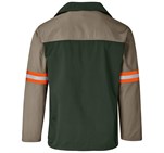Site Premium Two-Tone Polycotton Jacket - Reflective Arms - Orange Tape Khaki