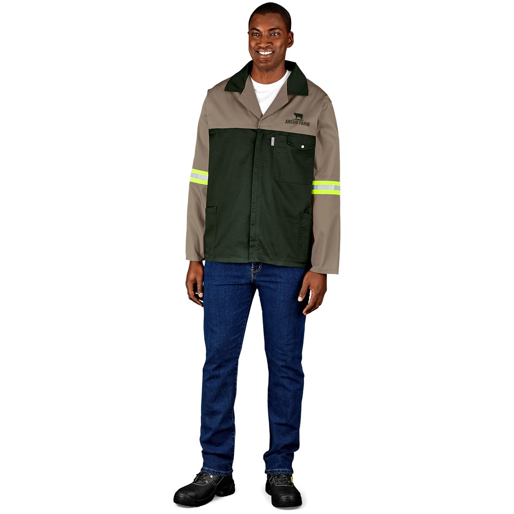 Site Premium Two-Tone Polycotton Jacket - Reflective Arms & Back - Yellow Tape