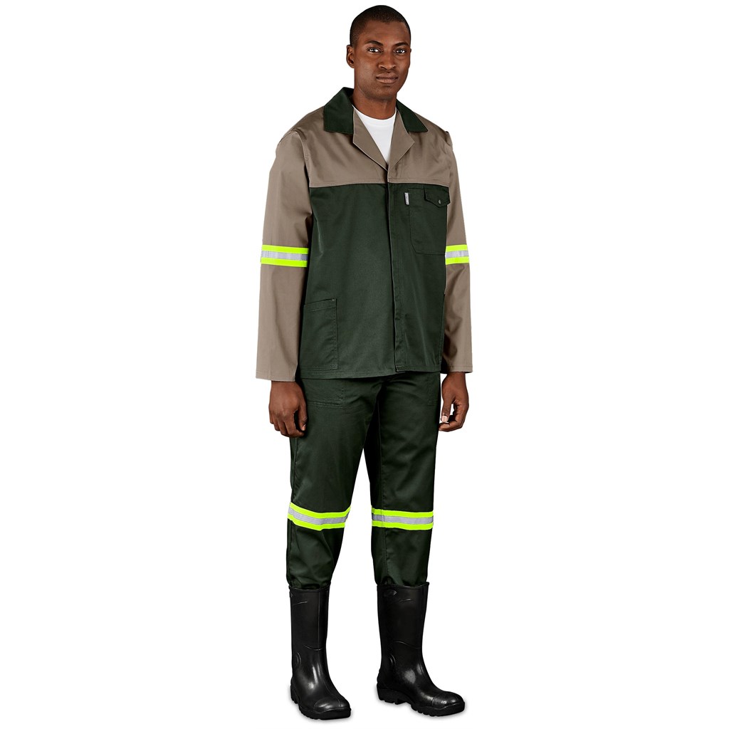 Site Premium Two-Tone Polycotton Jacket - Reflective Arms & Back - Yellow Tape