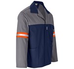 Site Premium Two-Tone Polycotton Jacket - Reflective Arms & Back - Orange Tape Grey