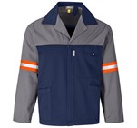 Site Premium Two-Tone Polycotton Jacket - Reflective Arms & Back - Orange Tape Grey