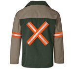 Site Premium Two-Tone Polycotton Jacket - Reflective Arms & Back - Orange Tape Khaki