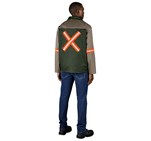 Site Premium Two-Tone Polycotton Jacket - Reflective Arms & Back - Orange Tape ALT-11124_ALT-11124-KH-MOBK-01