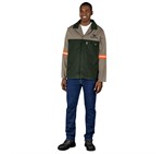 Site Premium Two-Tone Polycotton Jacket - Reflective Arms & Back - Orange Tape ALT-11124_ALT-11124-KH-MOFR-01-LOGO