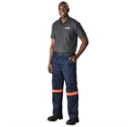Site Premium Polycotton Pants - Reflective Legs - Orange Tape ALT-11132_ALT-11132-N-MOFR-01-LOGO