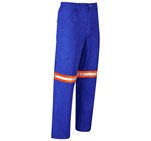 Site Premium Polycotton Pants - Reflective Legs - Orange Tape Royal Blue