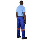 Site Premium Polycotton Pants - Reflective Legs - Orange Tape Royal Blue