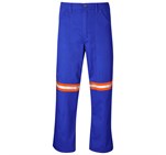 Site Premium Polycotton Pants - Reflective Legs - Orange Tape Royal Blue