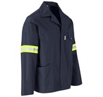 Artisan Premium 100% Cotton Jacket - Reflective Arms - Yellow Tape Navy