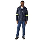 Artisan Premium 100% Cotton Jacket - Reflective Arms - Yellow Tape ALT-11141_ALT-11141-N-MOFR21