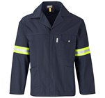 Artisan Premium 100% Cotton Jacket - Reflective Arms - Yellow Tape Navy