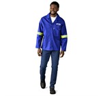 Artisan Premium 100% Cotton Jacket - Reflective Arms - Yellow Tape ALT-11141_ALT-11141-RB-MOFR11-LOGO