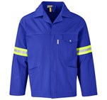 Artisan Premium 100% Cotton Jacket - Reflective Arms - Yellow Tape Royal Blue