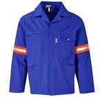 Artisan Premium 100% Cotton Jacket - Reflective Arms - Orange Tape Royal Blue