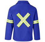 Artisan Premium 100% Cotton Jacket - Reflective Arms & Back - Yellow Tape Royal Blue