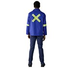 Artisan Premium 100% Cotton Jacket - Reflective Arms & Back - Yellow Tape ALT-11143_ALT-11143-RB-MOBK2