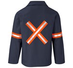 Artisan Premium 100% Cotton Jacket - Reflective Arms & Back - Orange Tape Navy