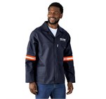 Artisan Premium 100% Cotton Jacket - Reflective Arms & Back - Orange Tape ALT-11144_ALT-11144-N-MOFR-01-LOGO