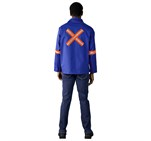 Artisan Premium 100% Cotton Jacket - Reflective Arms & Back - Orange Tape ALT-11144_ALT-11144-RB-MOBK-01