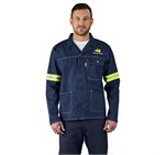 Cast Premium 100% Cotton Denim Jacket - Reflective Arms - Yellow Tape