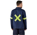 Cast Premium 100% Cotton Denim Jacket - Reflective Arms & Back - Yellow Tape