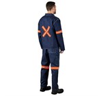 Cast Premium 100% Cotton Denim Jacket - Reflective Arms & Back - Orange Tape ALT-11164_ALT-11164-BU-MOBK-01