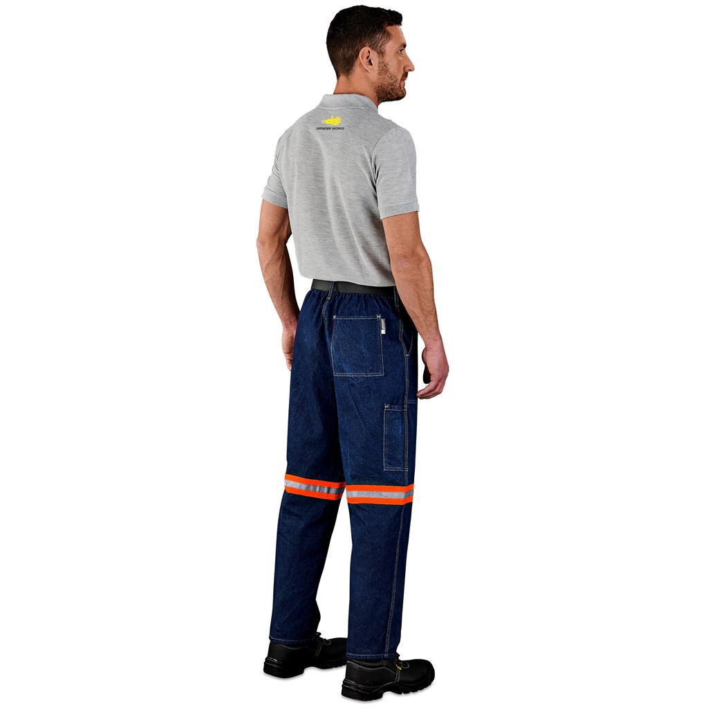 Cast Premium 100% Cotton Denim Pants - Reflective Legs - Orange Tape