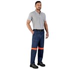 Cast Premium 100% Cotton Denim Pants - Reflective Legs - Orange Tape ALT-11172_ALT-11172-BU-MOFR-02