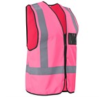 Direction En4 Hi-Viz Reflective Full Zip Vest Pink