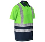 Surveyor Two-Tone Hi-Viz Reflective Golf Shirt Lime