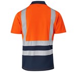 Surveyor Two-Tone Hi-Viz Reflective Golf Shirt Orange