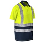 Surveyor Two-Tone Hi-Viz Reflective Golf Shirt Yellow