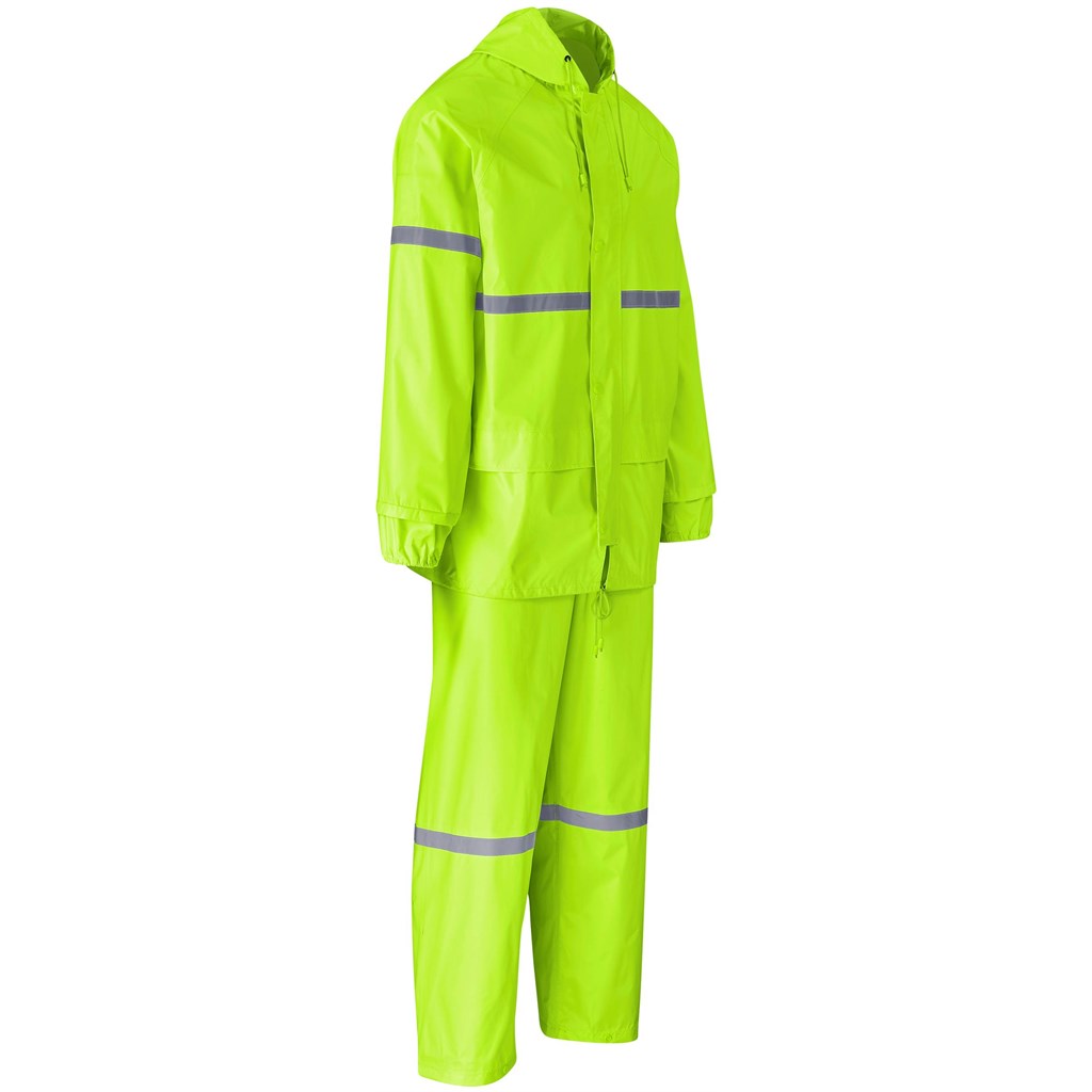 Outdoor Hi-Viz Reflective Polyester/PVC Rainsuit - Lime