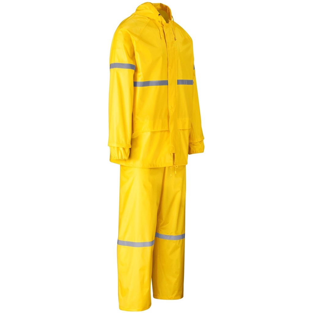 Outdoor Hi-Viz Reflective Polyester/PVC Rainsuit - Yellow