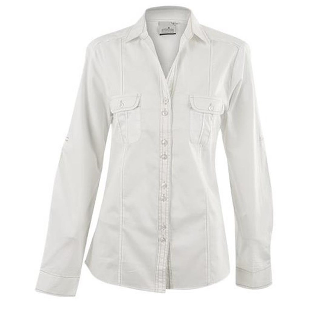 Ladies Long Sleeve Inyala Shirt - Off White
