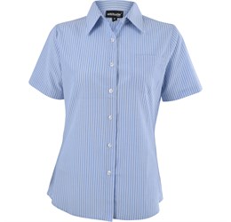 Ladies Short Sleeve Drew Shirt - Light Blue