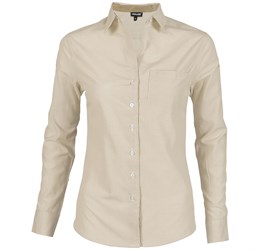 Ladies Long Sleeve Lisbon Shirt - Stone