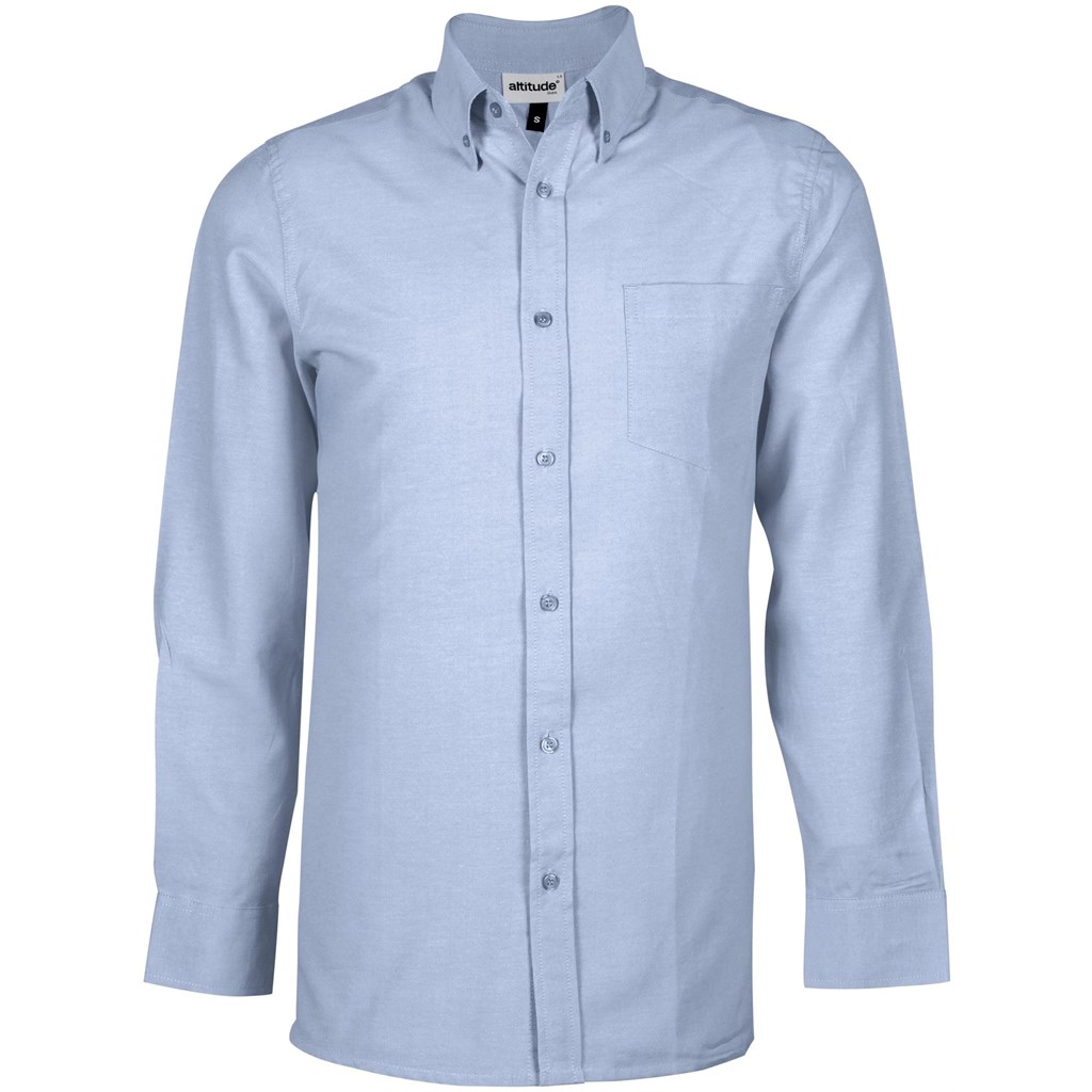 Mens Long Sleeve Oxford Shirt - Light Blue