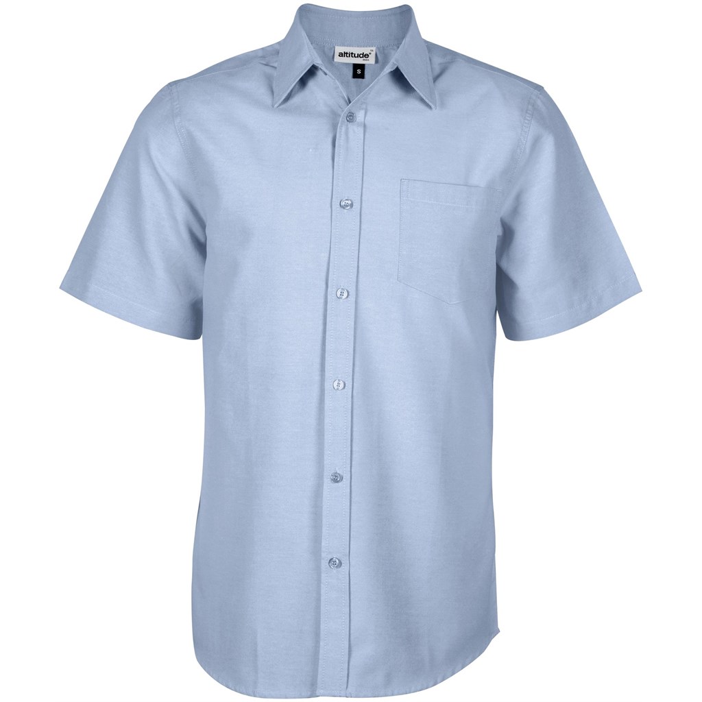 Mens Short Sleeve Oxford Shirt - Light Blue