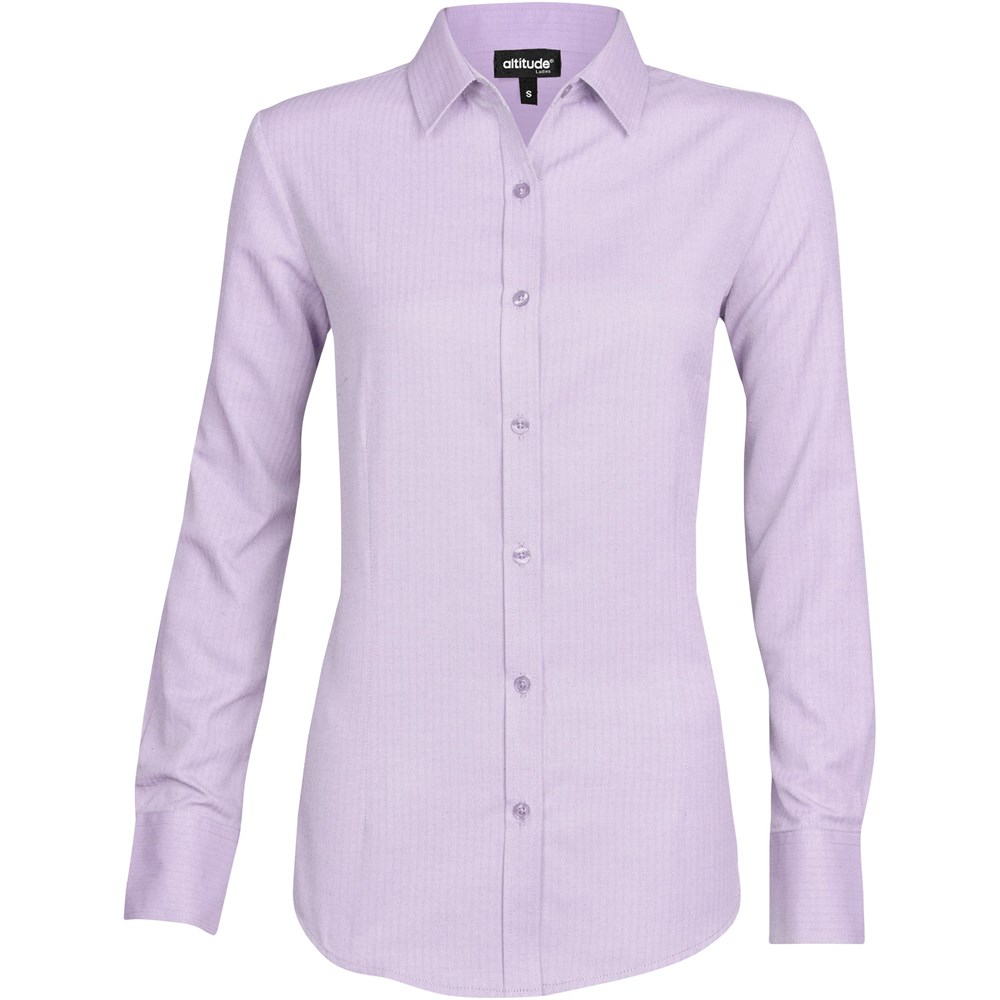 Ladies Long Sleeve Nottingham Shirt - Purple