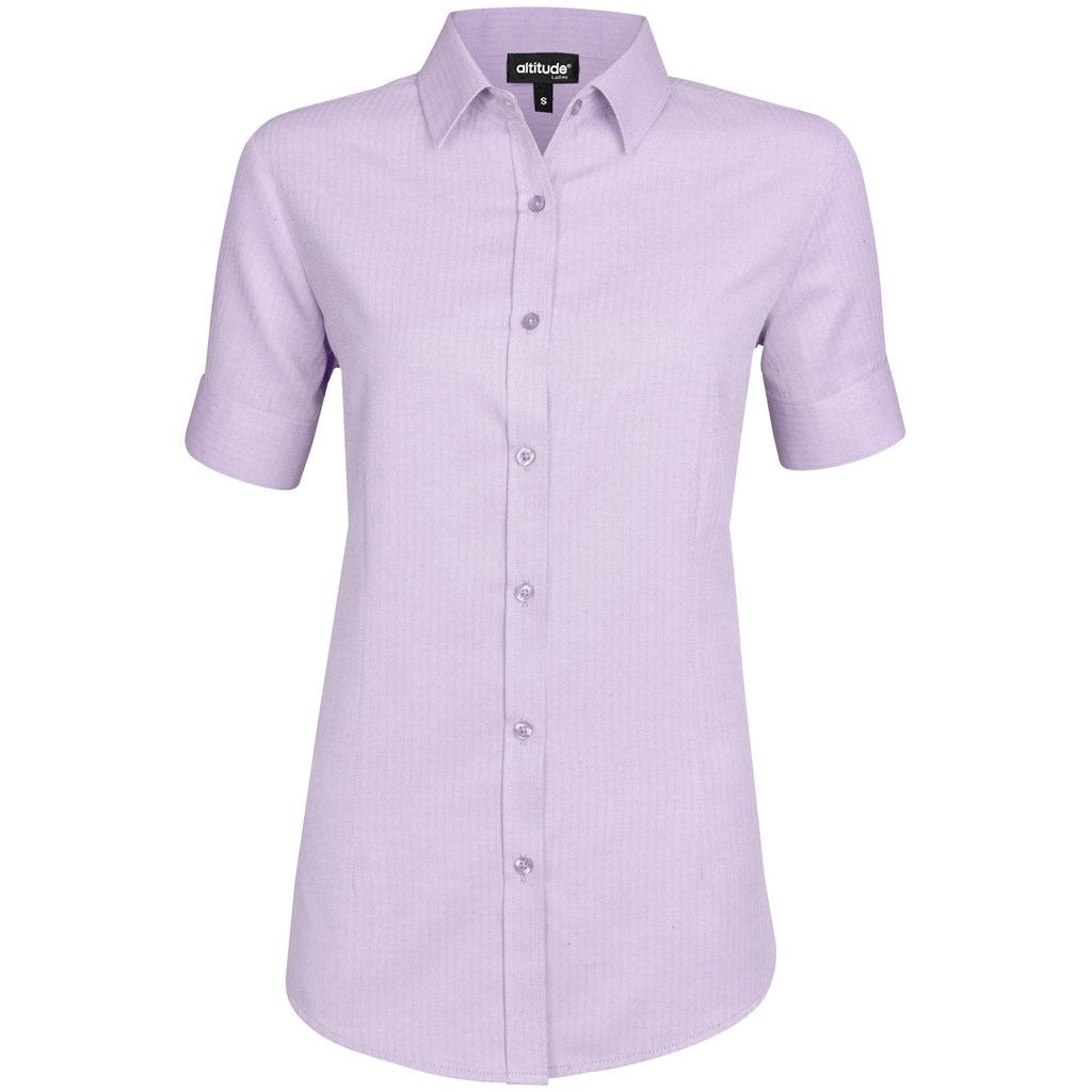 Ladies Short Sleeve Nottingham Shirt - Purple