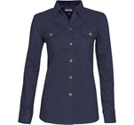 Ladies Long Sleeve Oryx Bush Shirt - Navy