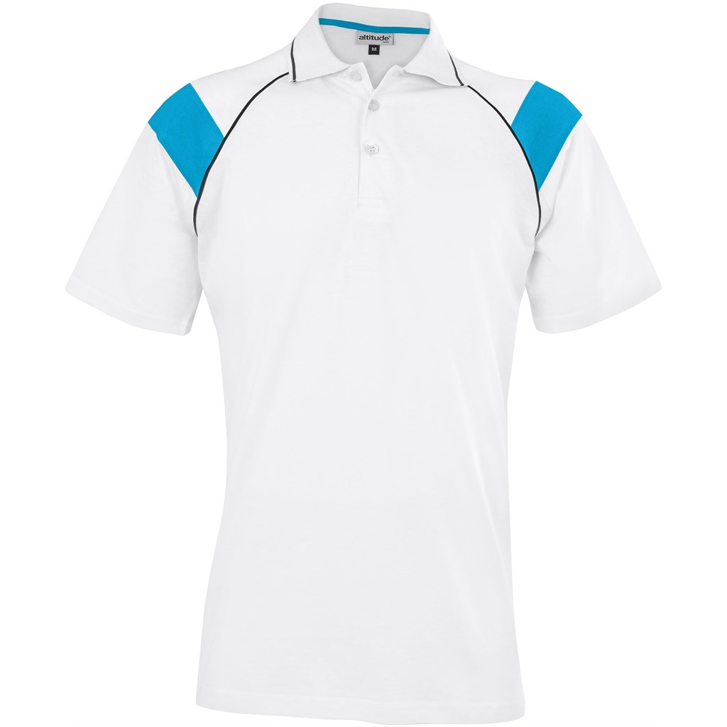 Mens Score Golf Shirt - Cyan