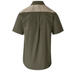 Mens Short Sleeve Serengeti 2-Tone Bush Shirt Military Green