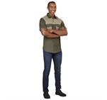 Mens Short Sleeve Serengeti 2-Tone Bush Shirt ALT-SGMS_ALT-SGMS-MG-MOFR27-NO-LOGO