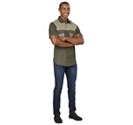 Mens Short Sleeve Serengeti 2-Tone Bush Shirt ALT-SGMS-MG-MOFR27-NO-LOGO