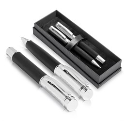 Alex Varga Volans Ball Pen & Rollerball Set - Black