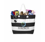 US Basic Coastline Cotton Beach Bag BAG-4205_BAG-4205-BL_DISPLAY_SOROBON