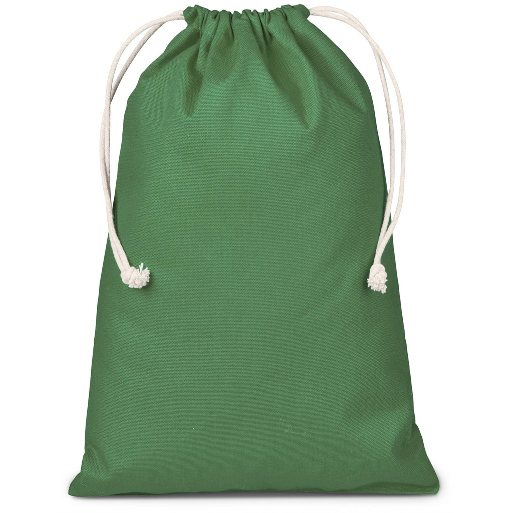 Allsorts Maxi Cotton Drawstring Pouch – Green